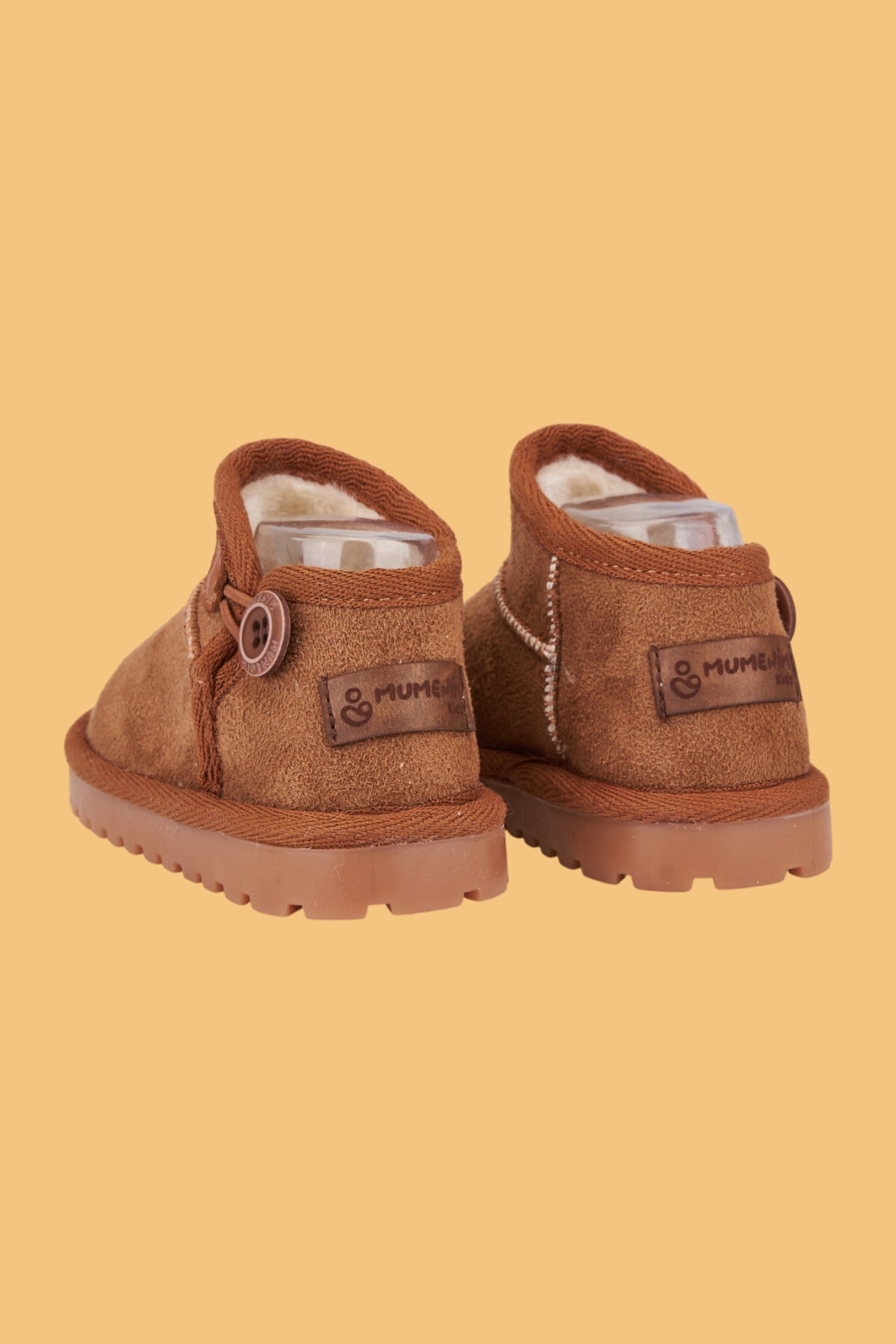 Unisex Çocuk Bebek Botu Ortopedik Kaymaz Taban İçi Kürklü Süet Kışlık Kar Botu Taba