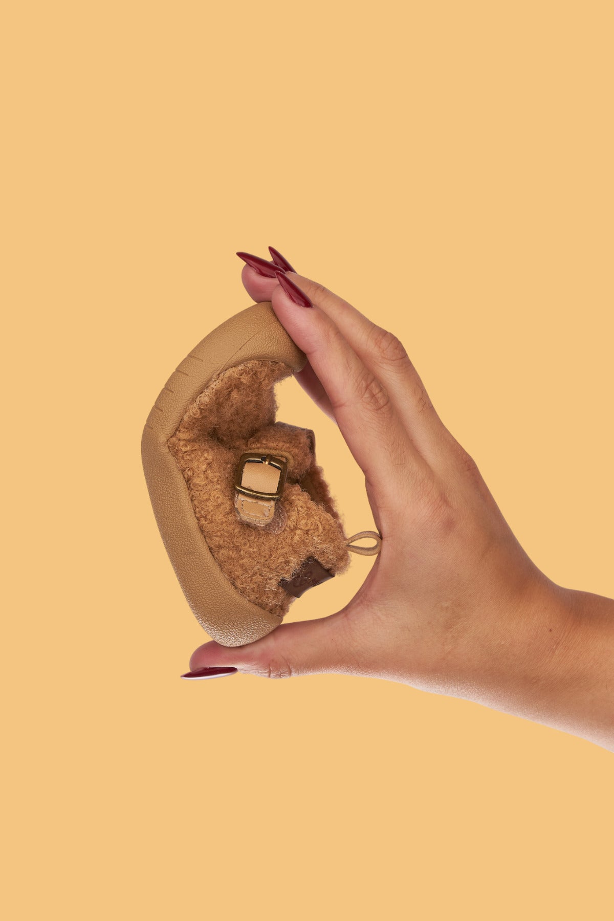 Togo Bebek ve Çocuk Taba Ortopedik Kaymaz Taban Günlük Babet Ayakkabı - Rahat ve Esnek | Peluş Kumaş