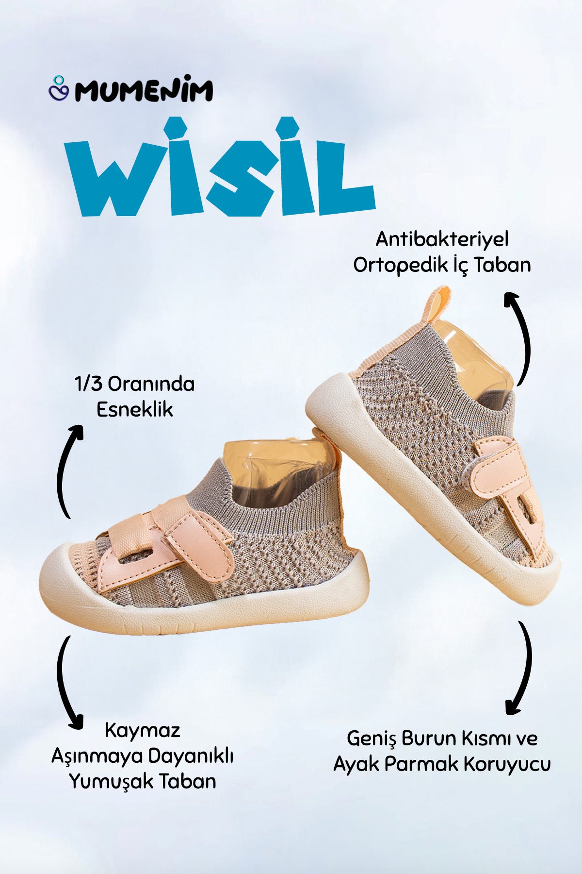 Wisil Kız Çocuk&bebek Cırt Cırtlı, Esnek, Yumuşak Ortopedik Taban Pembe Ilk Adım Ve Spor Ayakkabısı