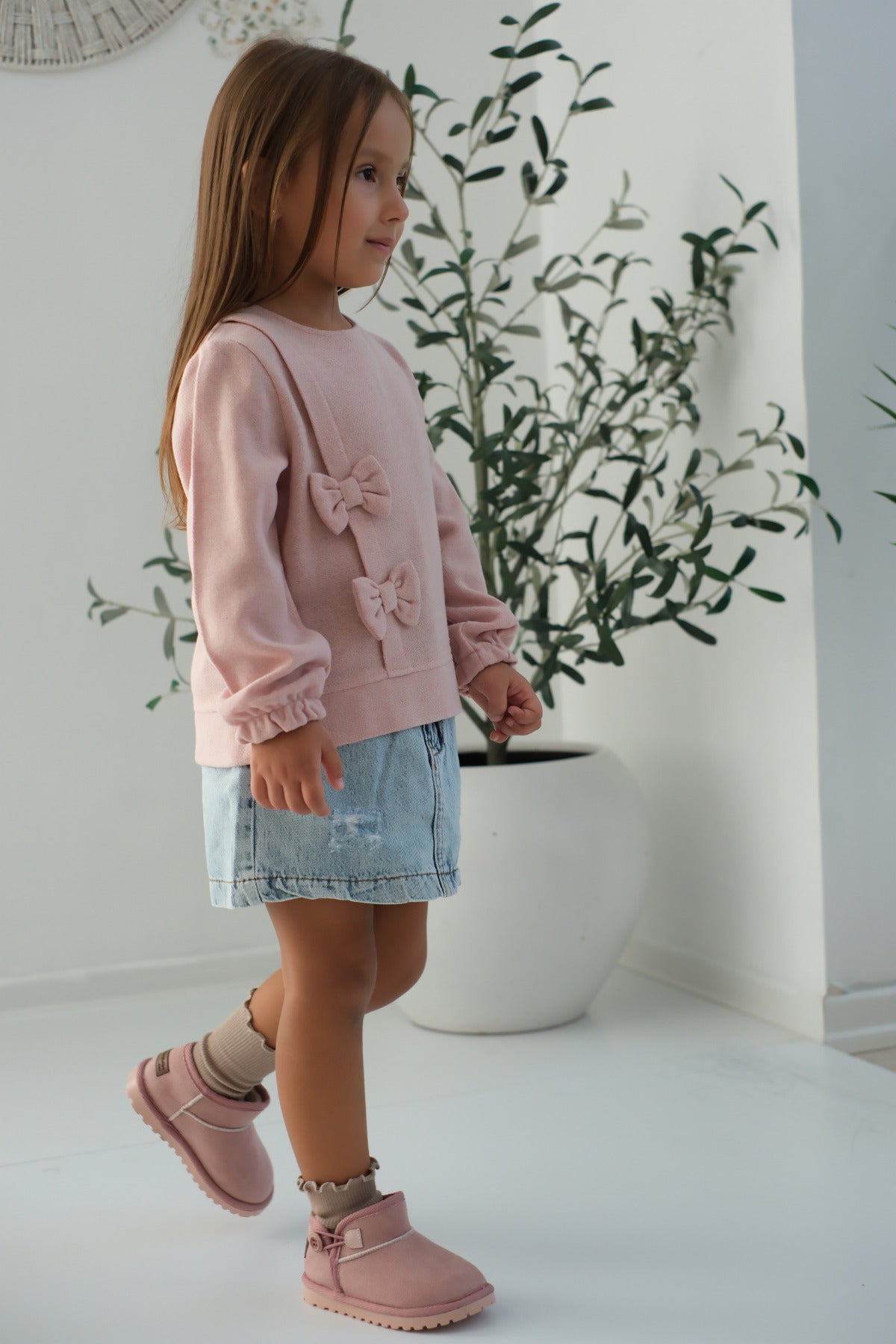 Kodiaq Kız Çocuk ve Kız Bebek Pembe Bot | Ortopedik Kaymaz Taban İçi Kürklü Süet Kışlık Kar Botu