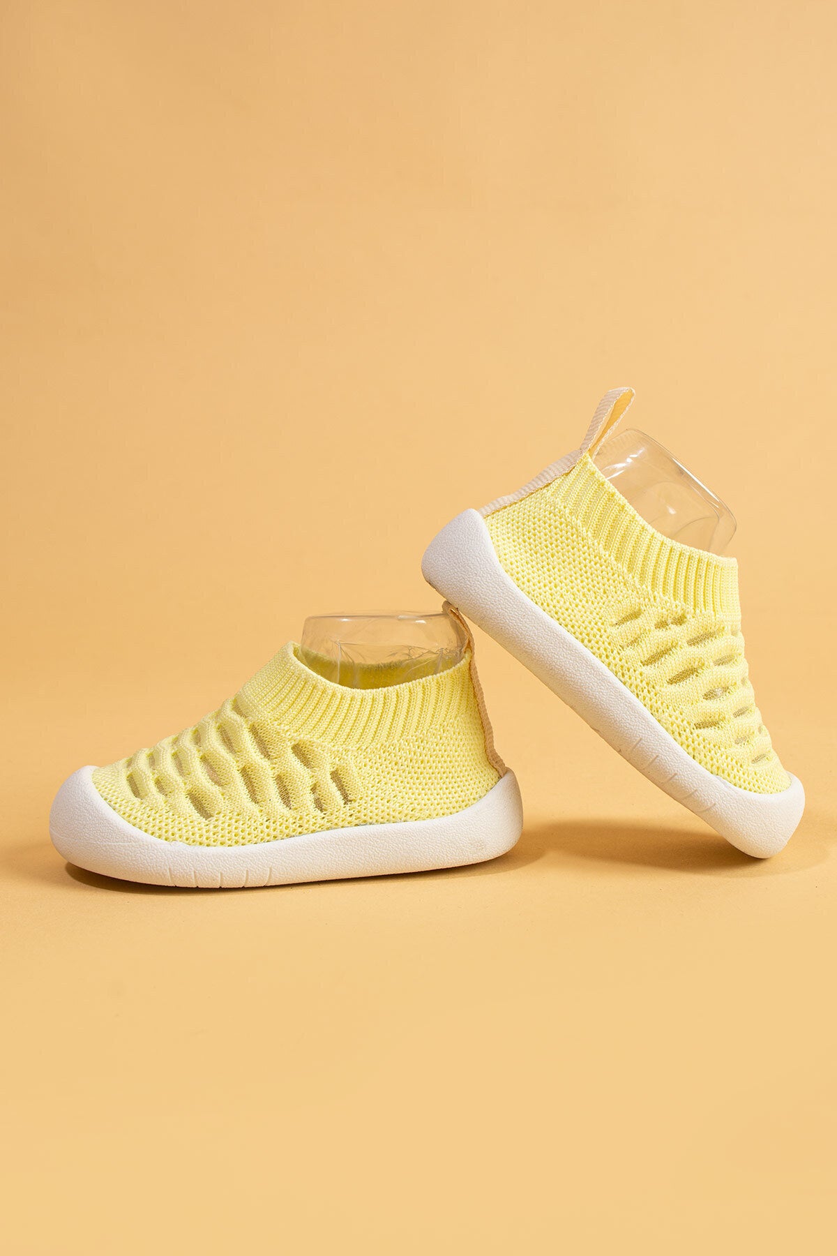 Hobyo Unisex Çocuk&bebek Esnek, Kaymaz Ortopedik Taban Sarı Ilk Adım Ayakkabısı