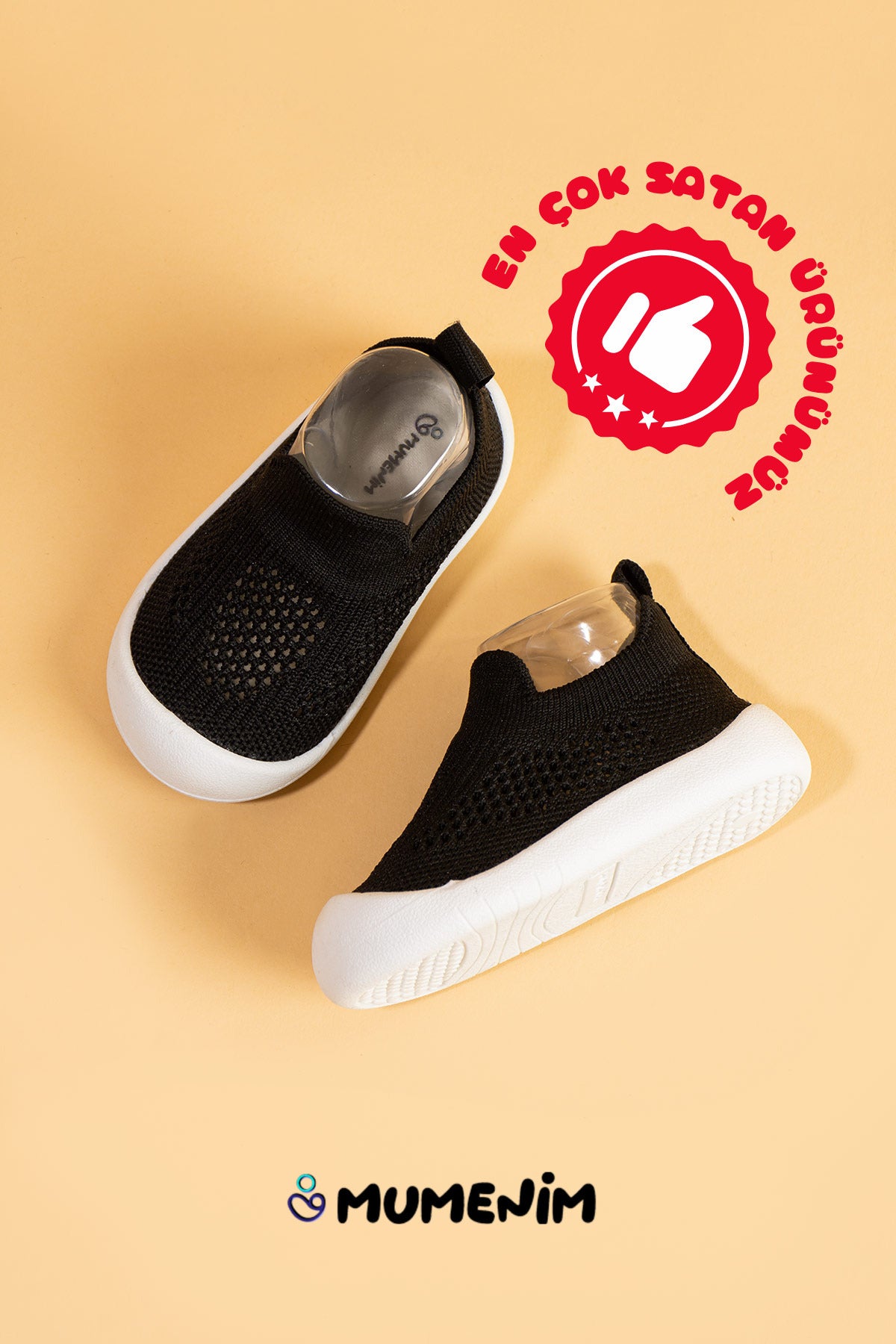 Luuq Bebek - Çocuk Esnek Ortopedik Yumuşak Taban Şık Siyah İlk Adım Spor Ayakkabısı - Spor Sneaker