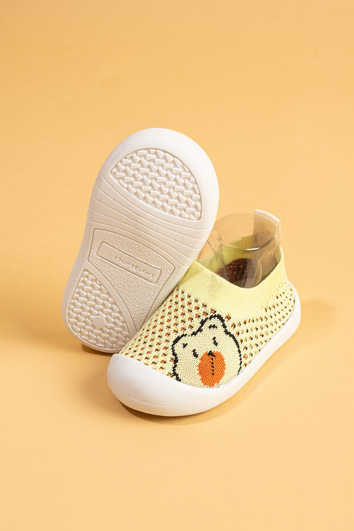 Sakow Çocuk Bebek Ortopedik Esnek, Rahat Hafif Kaymaz Taban Sarı Ilk Adım Spor Ayakkabı