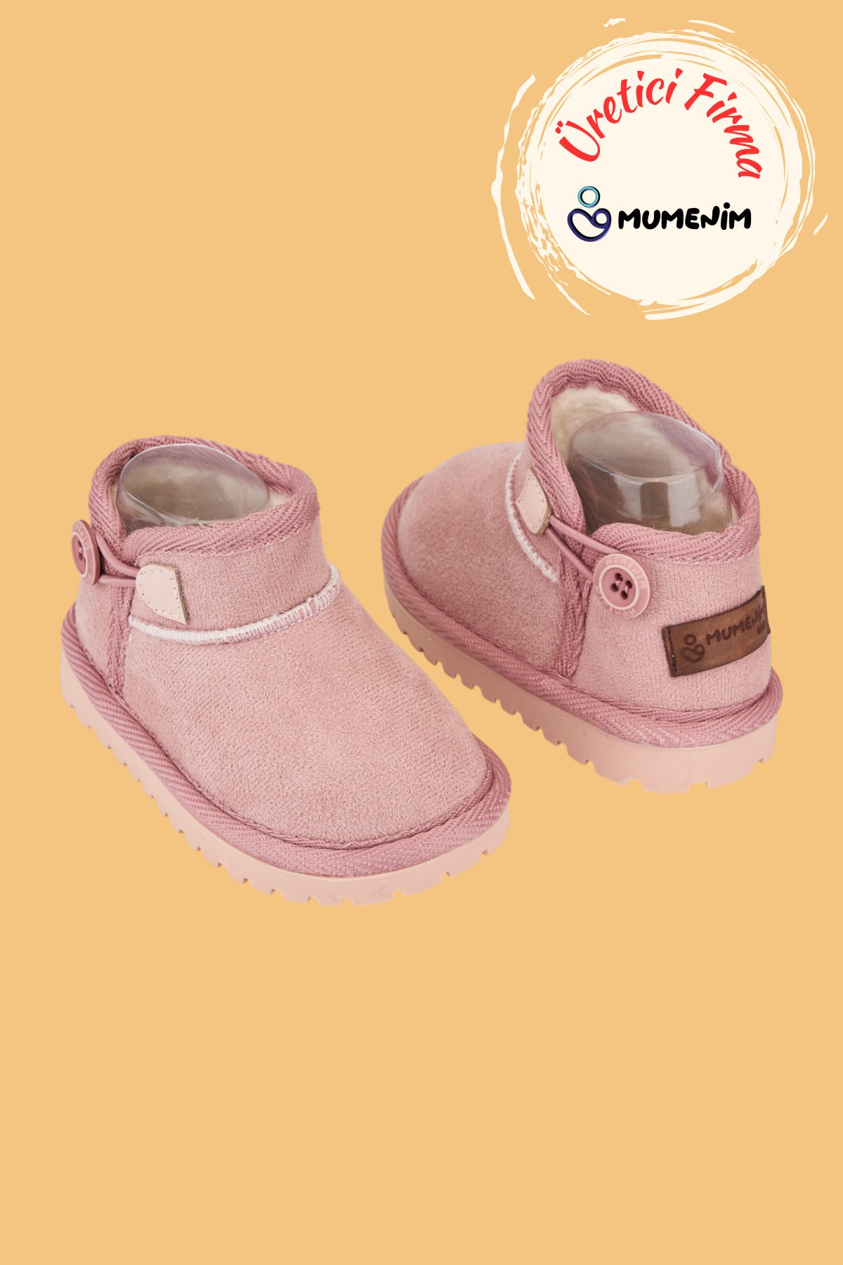 Kodiaq Kız Çocuk ve Kız Bebek Pembe Bot | Ortopedik Kaymaz Taban İçi Kürklü Süet Kışlık Kar Botu