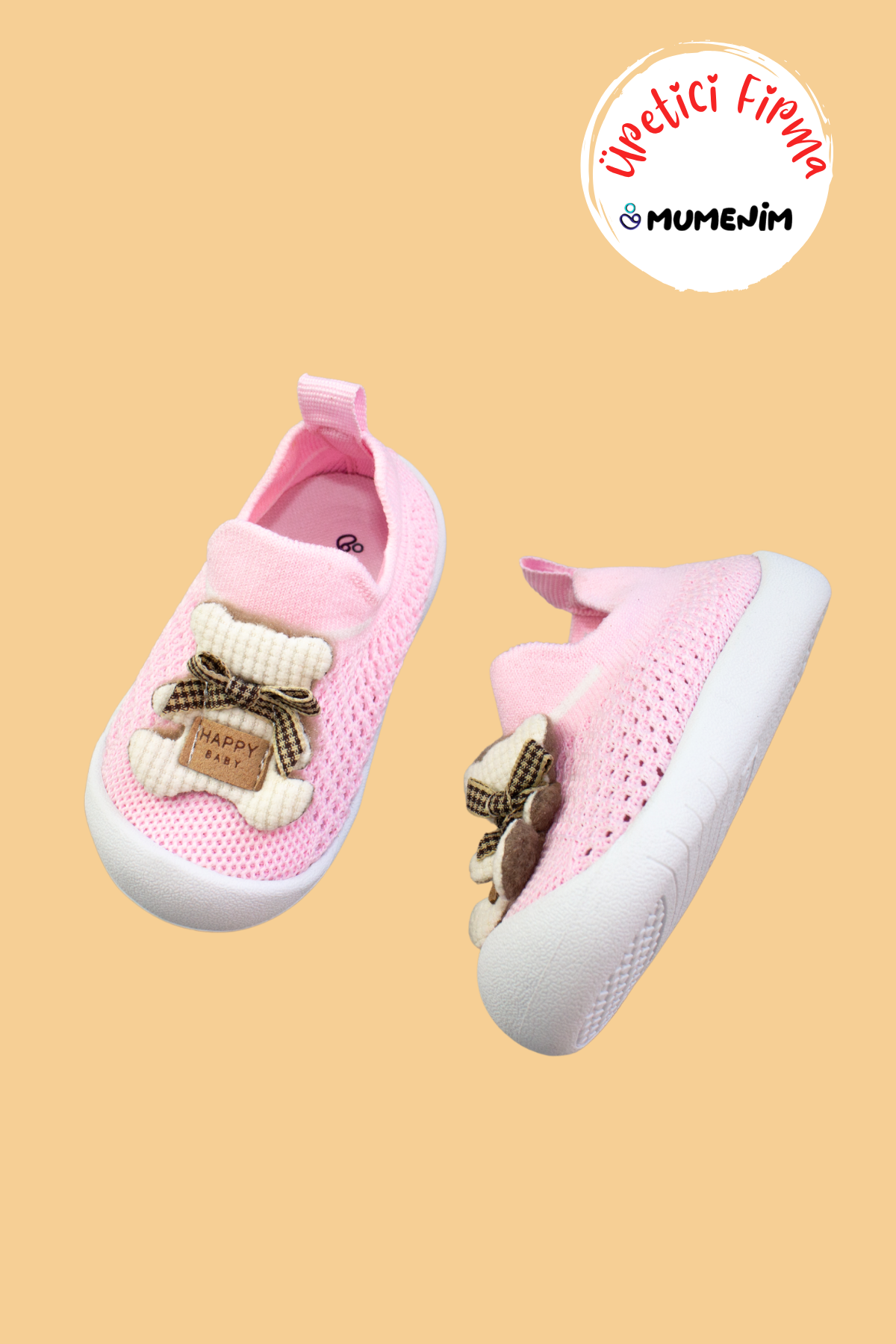 Sugar Bebek Çocuk Barefoot, Esnek, Yumuşak Taban Bağcıksız Pembe Günlük Ilk Adım Spor Ayakkabı