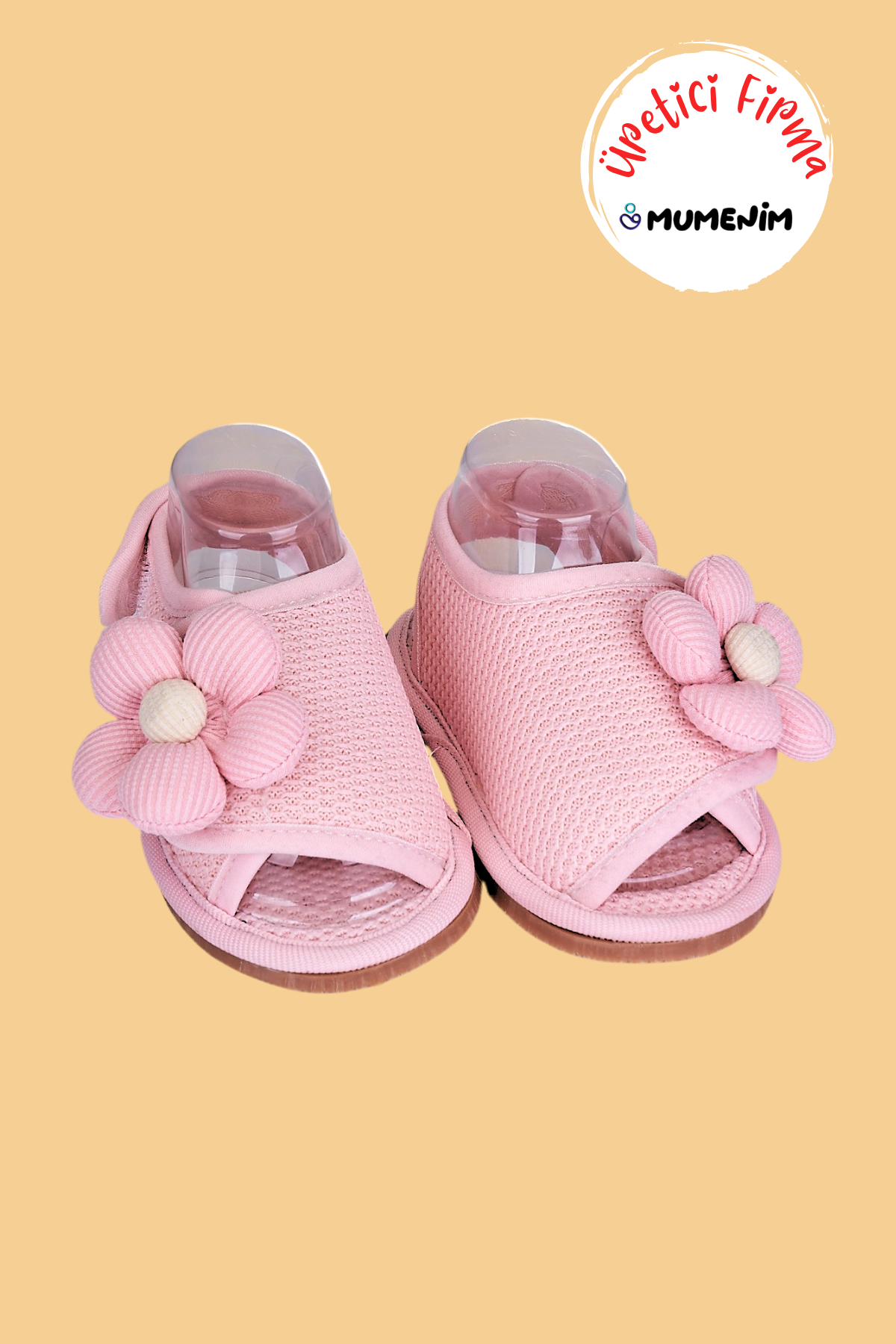 Suve Pembe İlk adım, Çocuk Kaymaz Barefoot Taban Kolay giyilebilir Cırtlı Çiçekli Sandalet