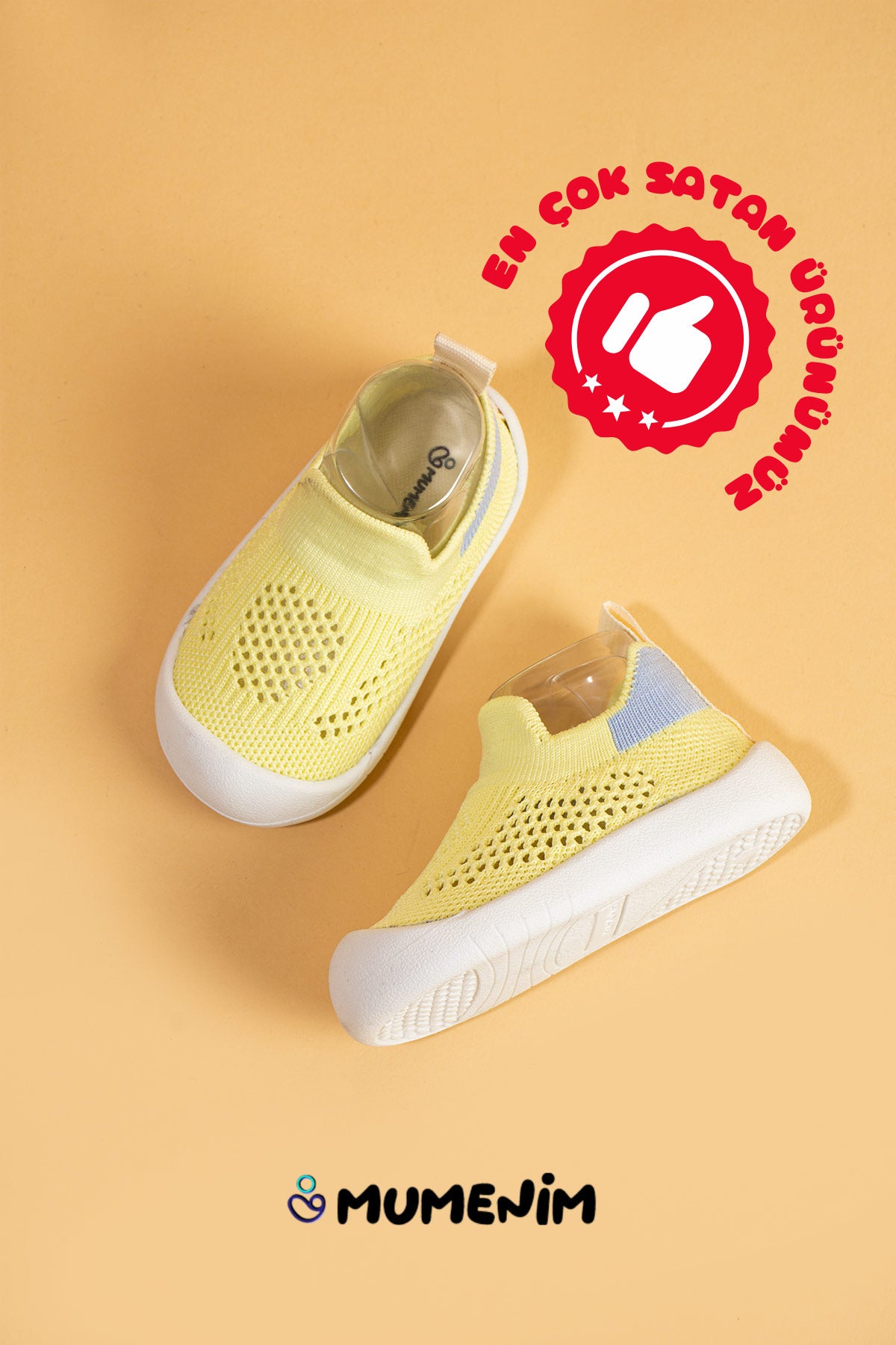 Luuq Bebek - Çocuk Esnek Ortopedik Yumuşak Taban Şık Sarı İlk Adım Spor Ayakkabısı - Spor Sneaker