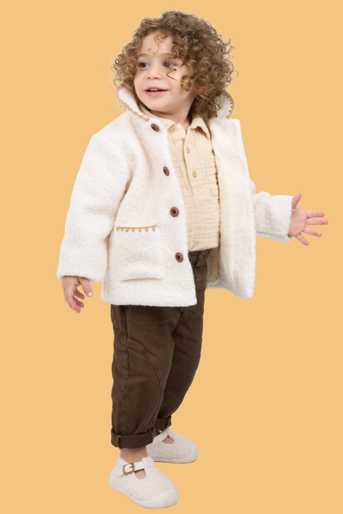 Su ve Rüzgar Geçirmez Bebek Peluş Mont - İçi Astarlı, Sıcak Tutan Kız ve Erkek Bebek Kışlık Mont