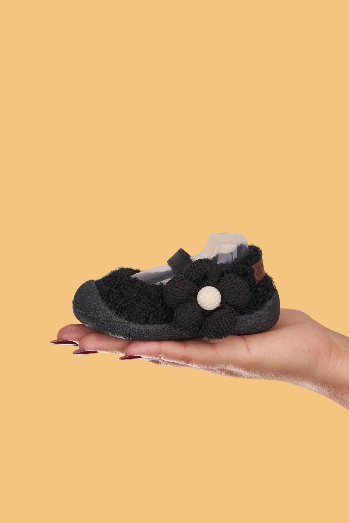 Lebom Kız Bebek Çocuk Siyah Ortopedik Kaymaz Taban Günlük Babet Ayakkabı - Esnek ve Rahat Kalıp