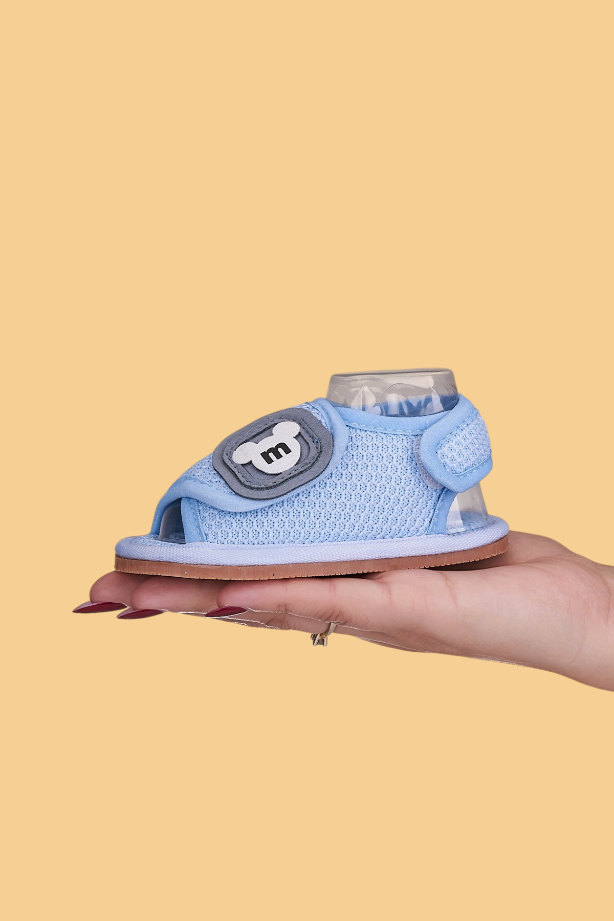 Ampe Mavi İlk adım, Çocuk Kaymaz Barefoot Taban Kolay giyilebilir Cırtlı Mikili Sandalet