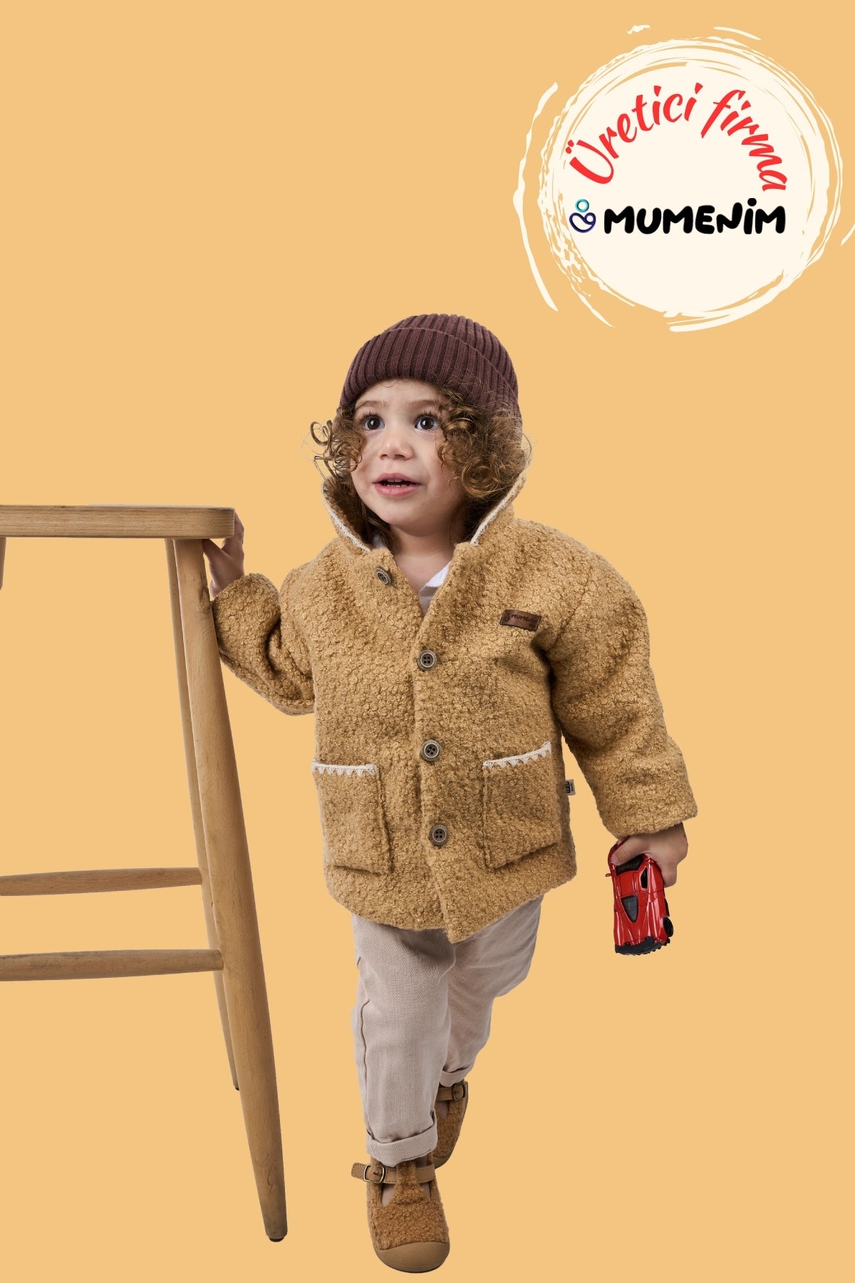 Su ve Rüzgar Geçirmez Bebek Peluş Mont - İçi Astarlı, Sıcak Tutan Kız ve Erkek Bebek Kışlık Mont