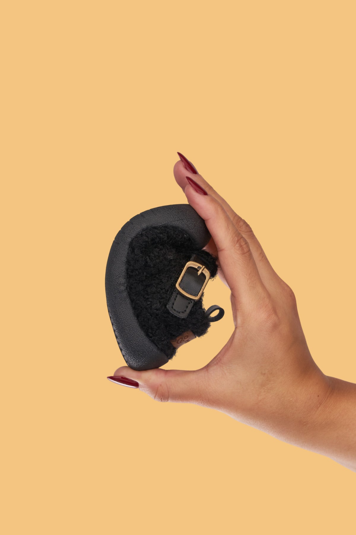 Togo Çocuk Siyah Ortopedik Kaymaz Taban Günlük Babet Ayakkabısı - Rahat ve Esnek | Peluş Ayakkabı