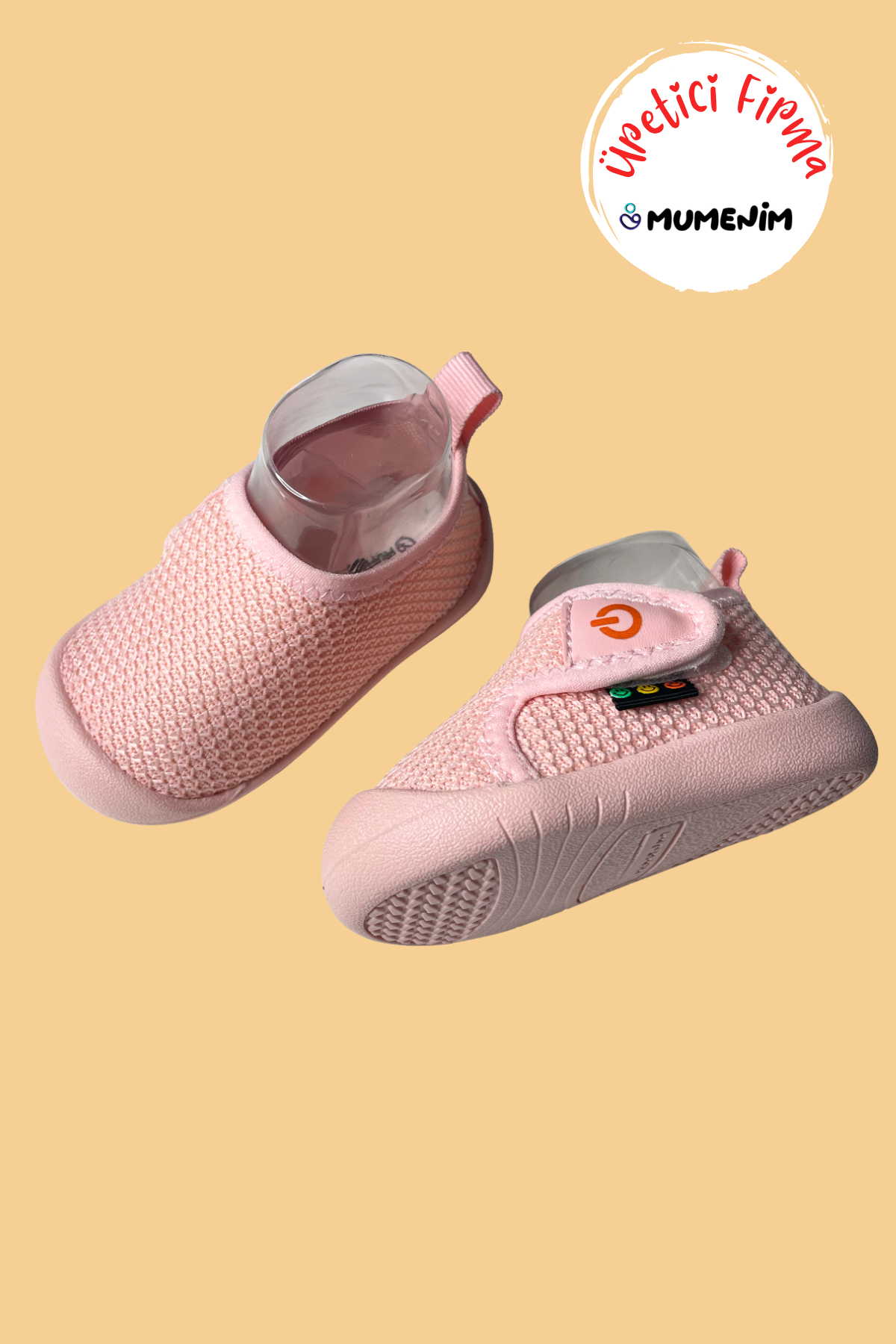 Mamba Çocuk Pembe Barefoot Kaymaz Esnek Taban Cırtlı İlk Adım Günlük Ayakkabı