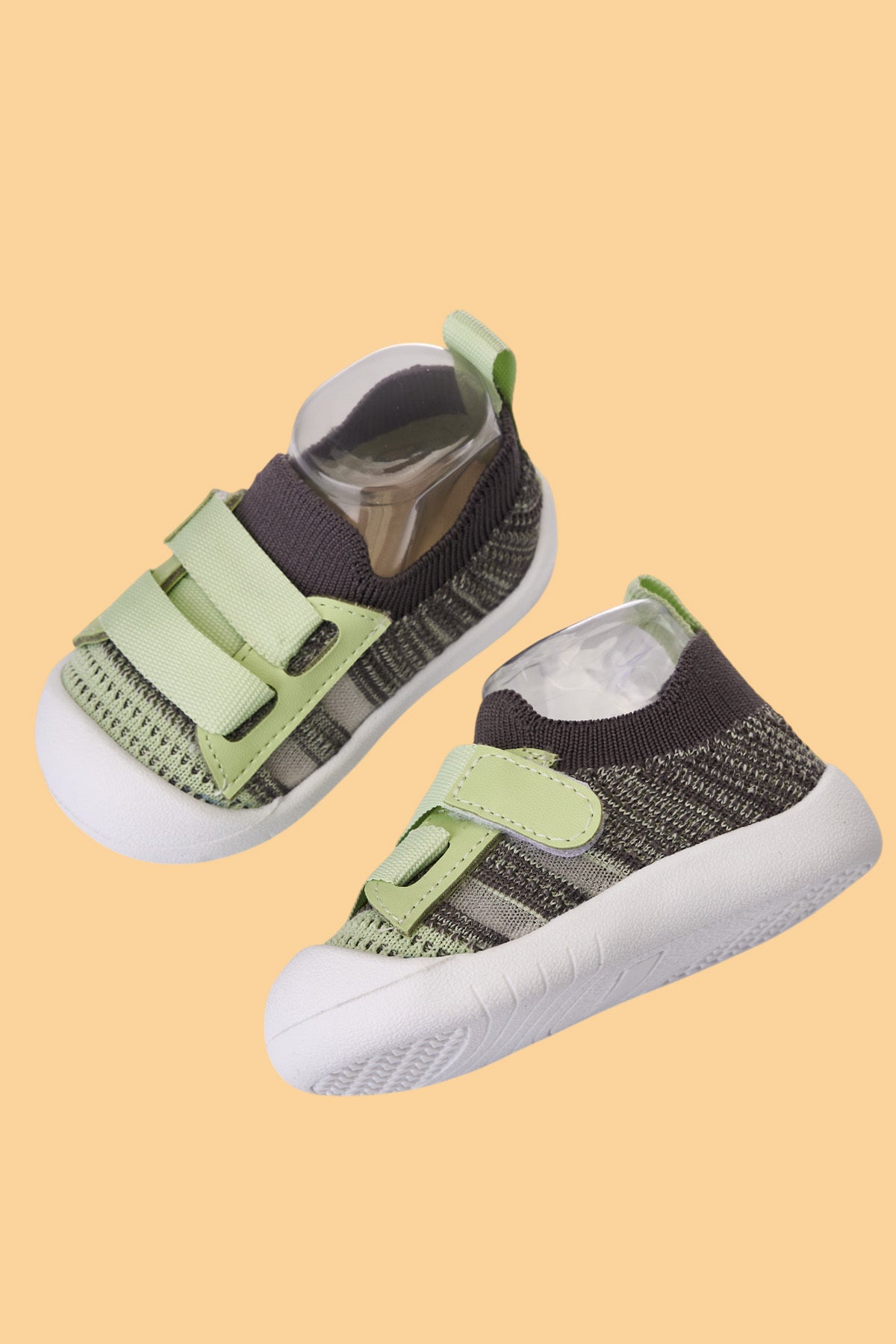 Wisil Çocuk Bebek Cırt Cırtlı Esnek Yumuşak Ortopedik Taban Yeşil İlk Adım Ayakkabısı