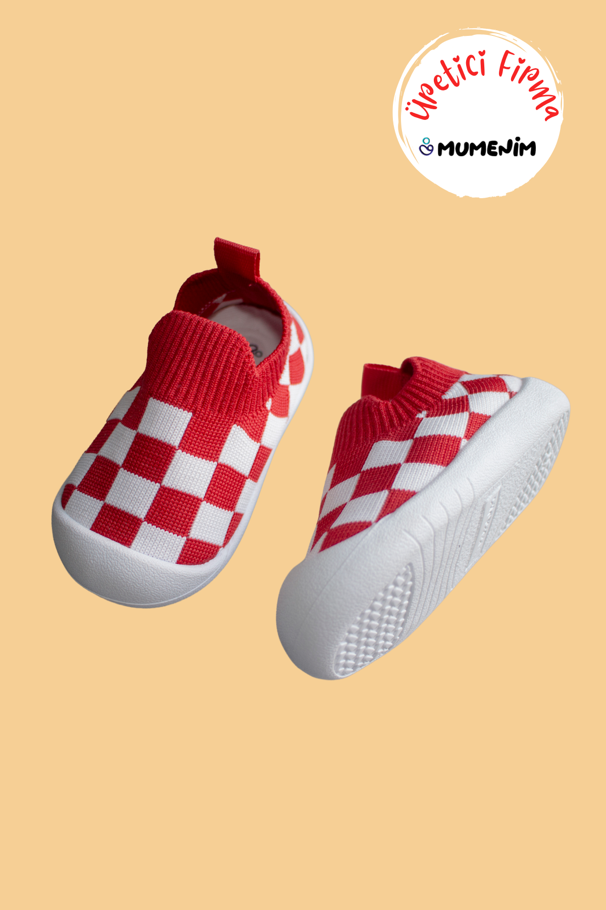 Guula Taraftar Bebek Çocuk Kırmızı Beyaz Esnek, Kaymaz Barefoot Taban Ilk Adım Spor Ayakkabı Sneaker