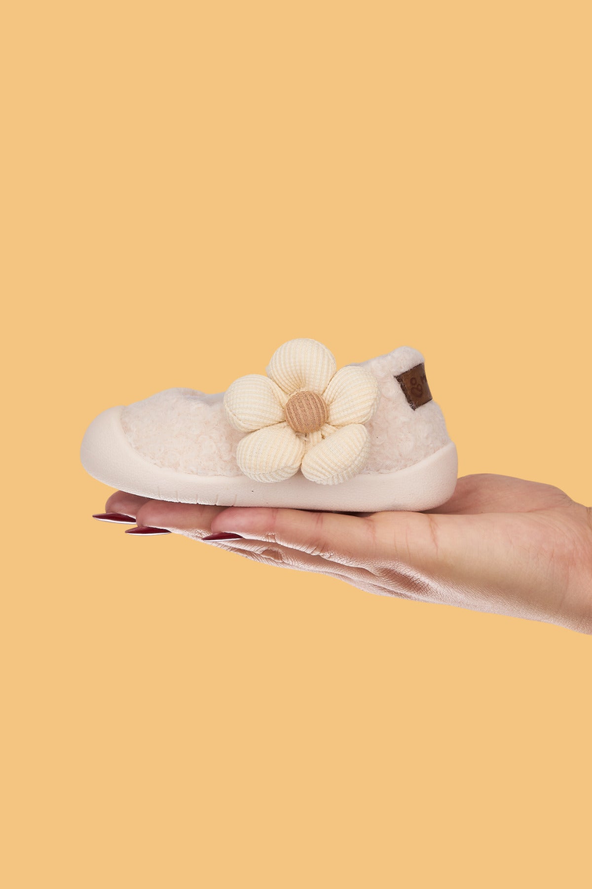 Lebom Kız Bebek Çocuk Bej Ortopedik Kaymaz Taban Günlük Babet Ayakkabı - Esnek ve Rahat Kalıp