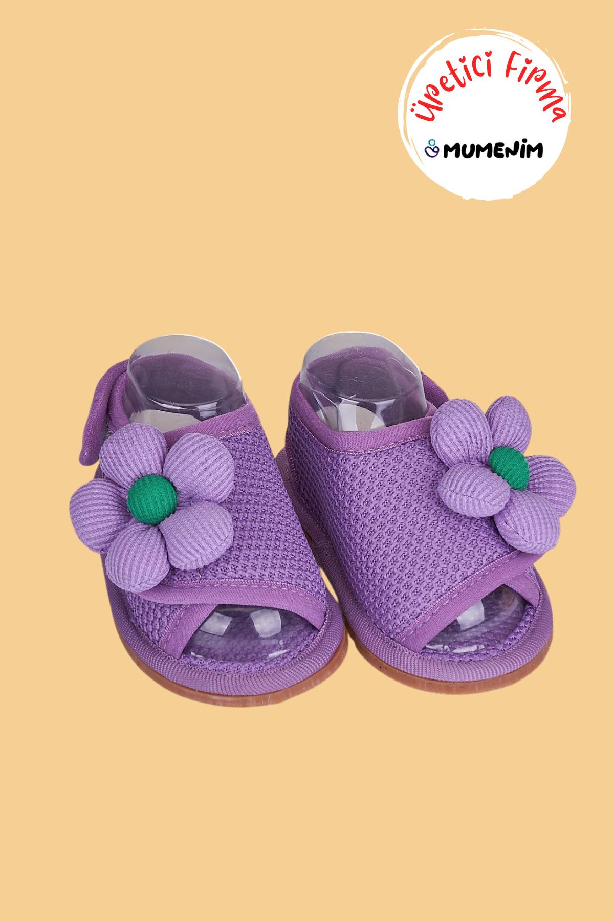 Suve Mor İlk adım, Çocuk Kaymaz Barefoot Taban Kolay giyilebilir Cırtlı Çiçekli Sandalet