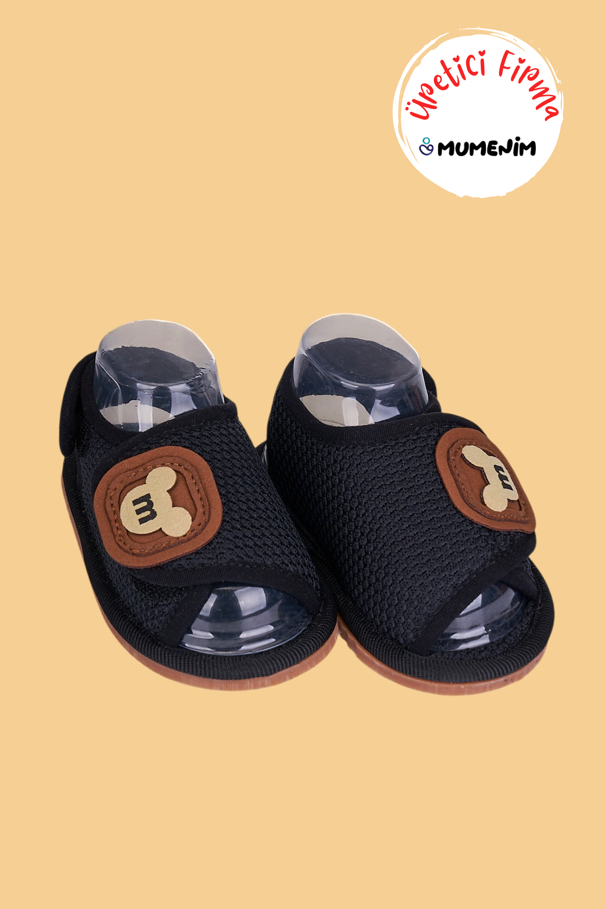Ampe Siyah İlk adım, Çocuk Kaymaz Barefoot Taban Kolay giyilebilir Cırtlı Mikili Sandalet