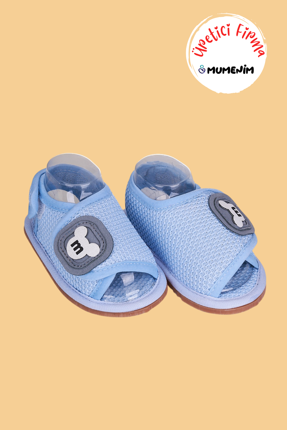 Ampe Mavi İlk adım, Çocuk Kaymaz Barefoot Taban Kolay giyilebilir Cırtlı Mikili Sandalet