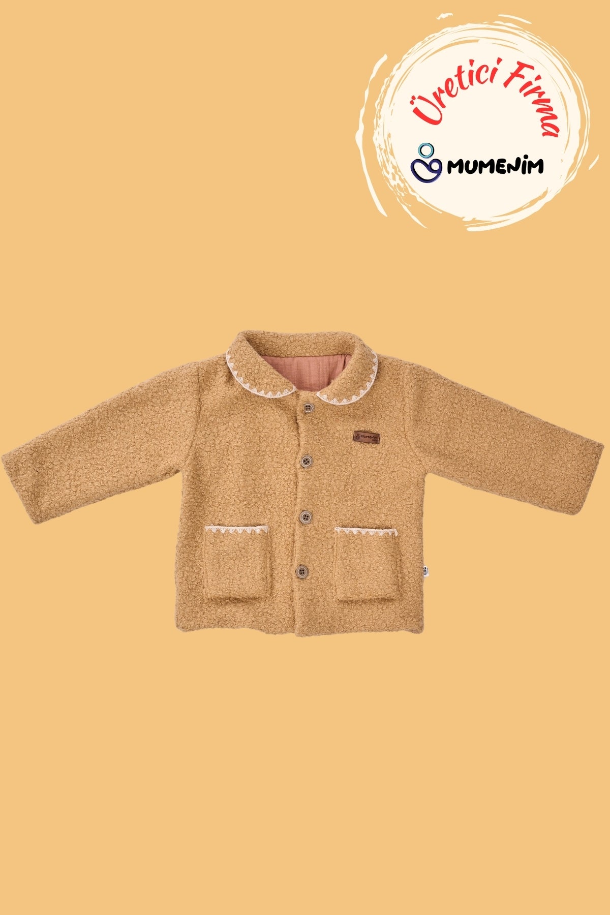 Su ve Rüzgar Geçirmez Bebek Peluş Mont - İçi Astarlı, Sıcak Tutan Kız ve Erkek Bebek Kışlık Mont