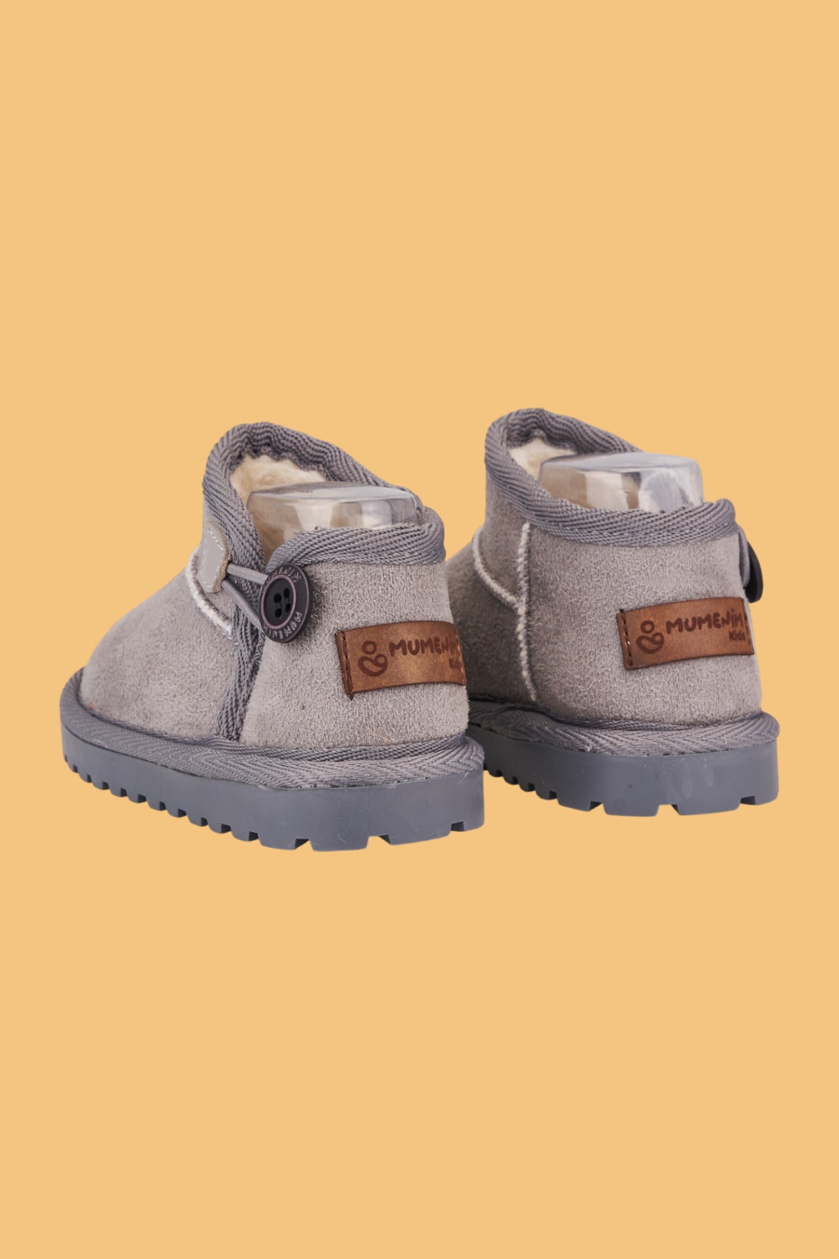 Kodiaq Unisex Çocuk Bebek Botu Ortopedik Kaymaz Taban İçi Kürklü Süet Kışlık Kar Botu Gri