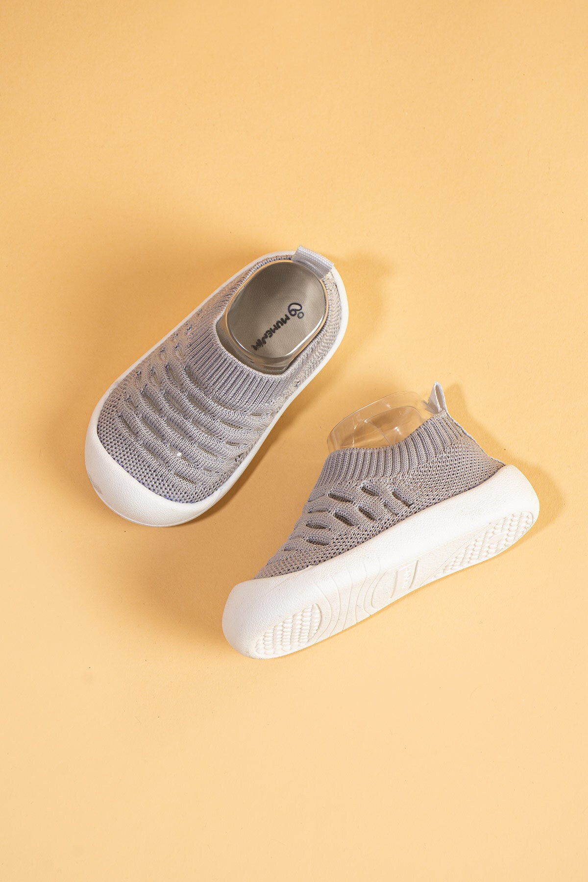 Hobyo Unisex Çocuk&bebek Esnek, Kaymaz Ortopedik Taban Gri Ilk Adım Ayakkabısı