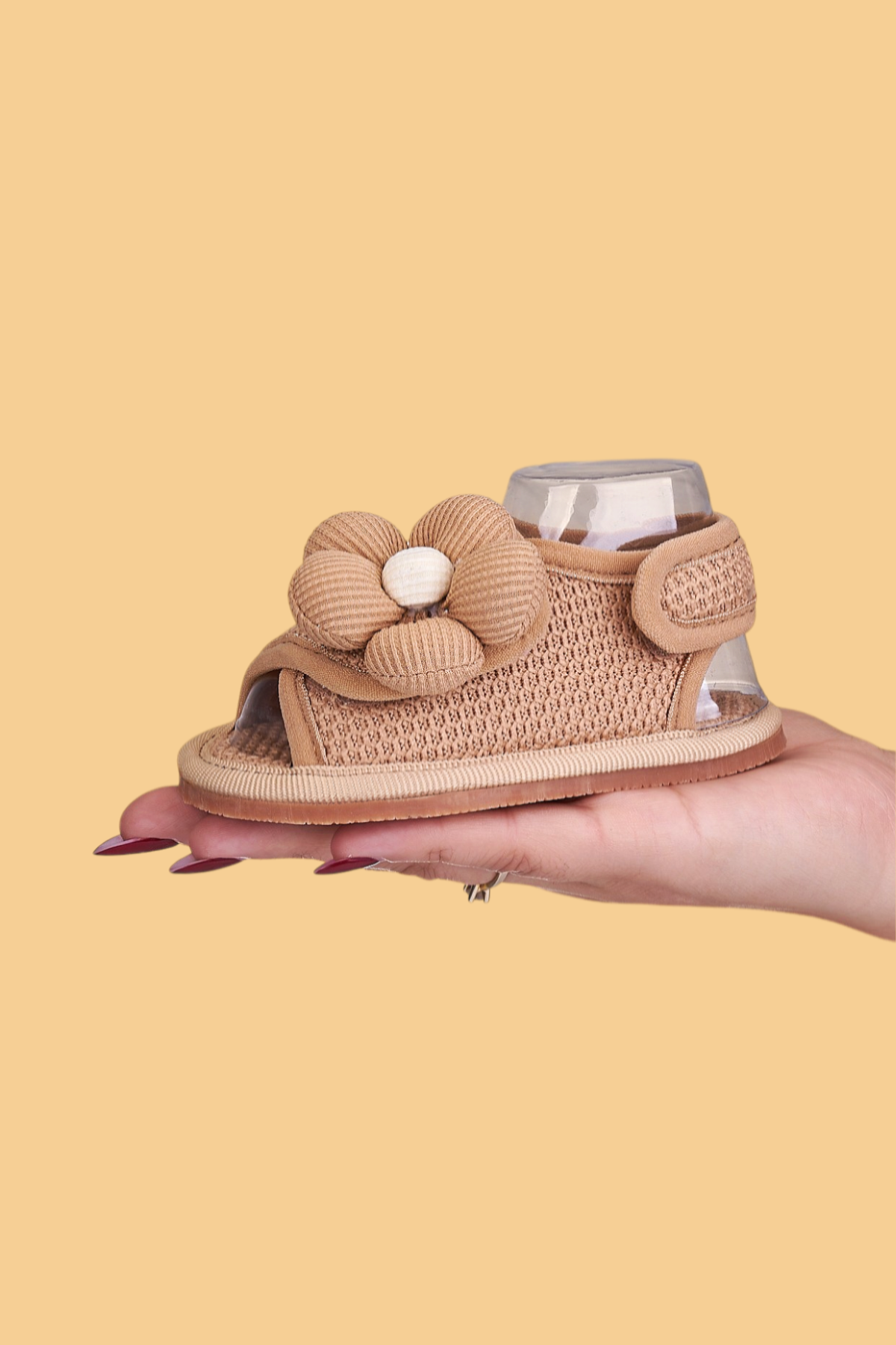 Suve Vizon İlk adım, Çocuk Kaymaz Barefoot Taban Kolay giyilebilir Cırtlı Çiçekli Sandalet