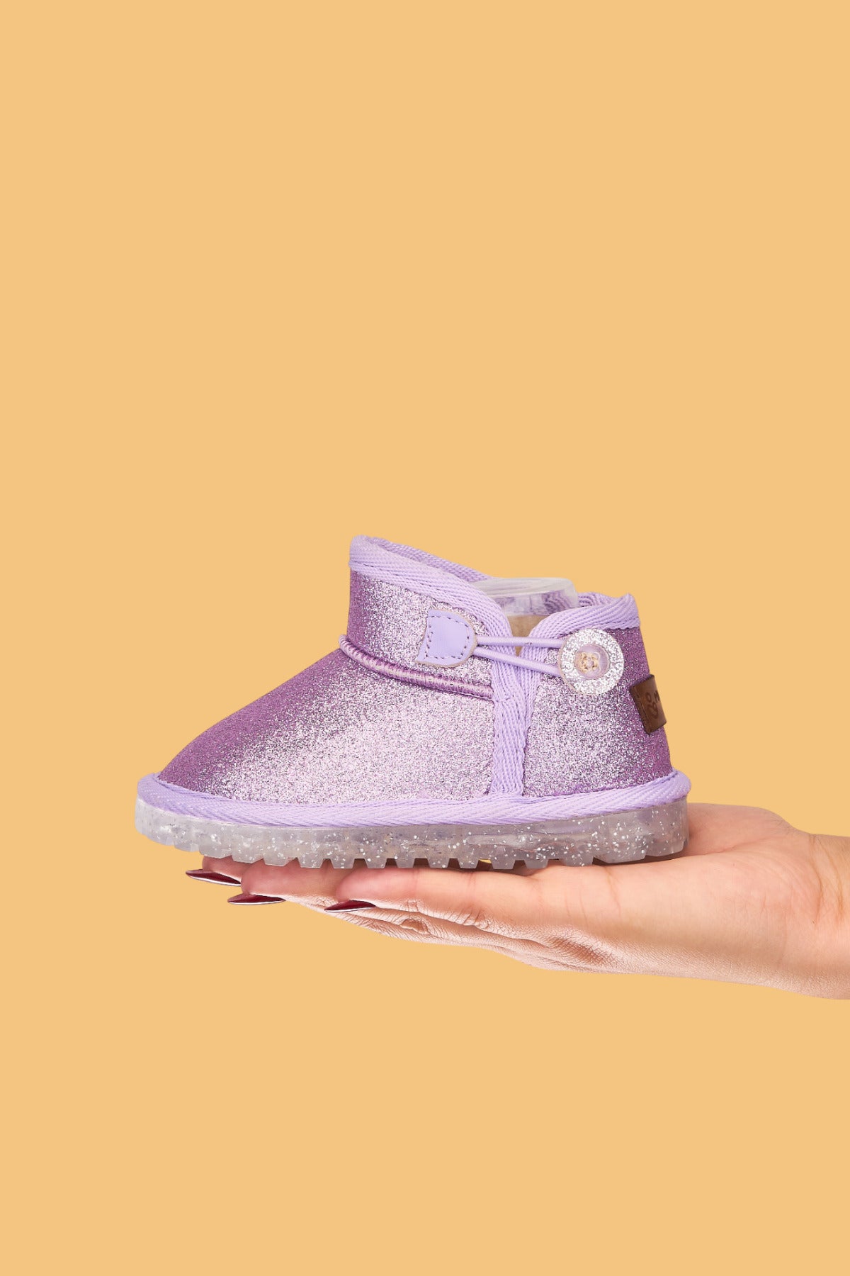 Aurora Kız Çocuk ve Bebek Simli Pembe Bot - Ortopedik Kaymaz Taban Sıcak Tutan Rahat Kışlık Kar Botu