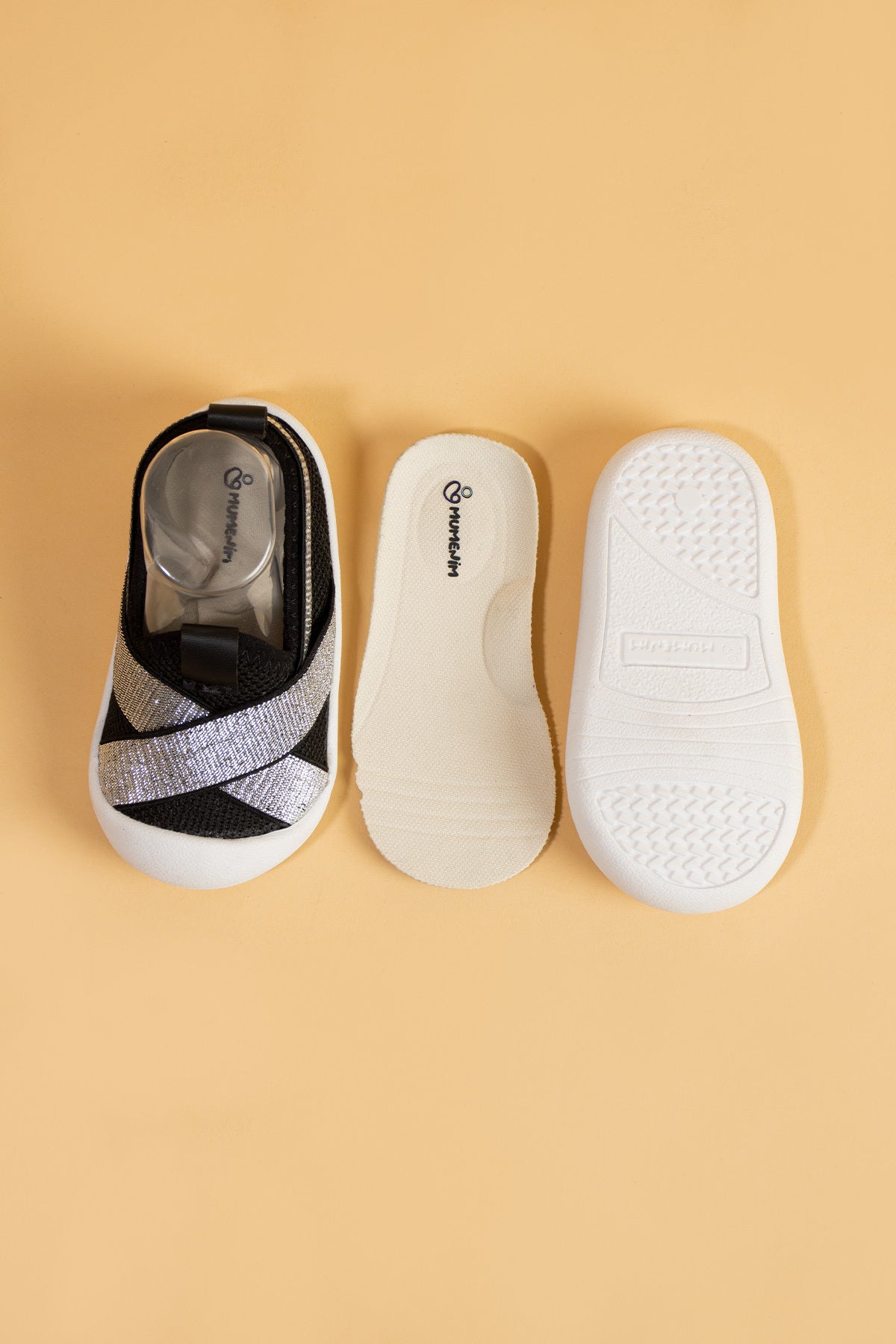 Bitaale Kız Çocuk&bebek Bağcıksız, Yumuşak, Ortopedik Kaymaz Taban Gümüş Ilk Adım Ayakkabı Sneaker