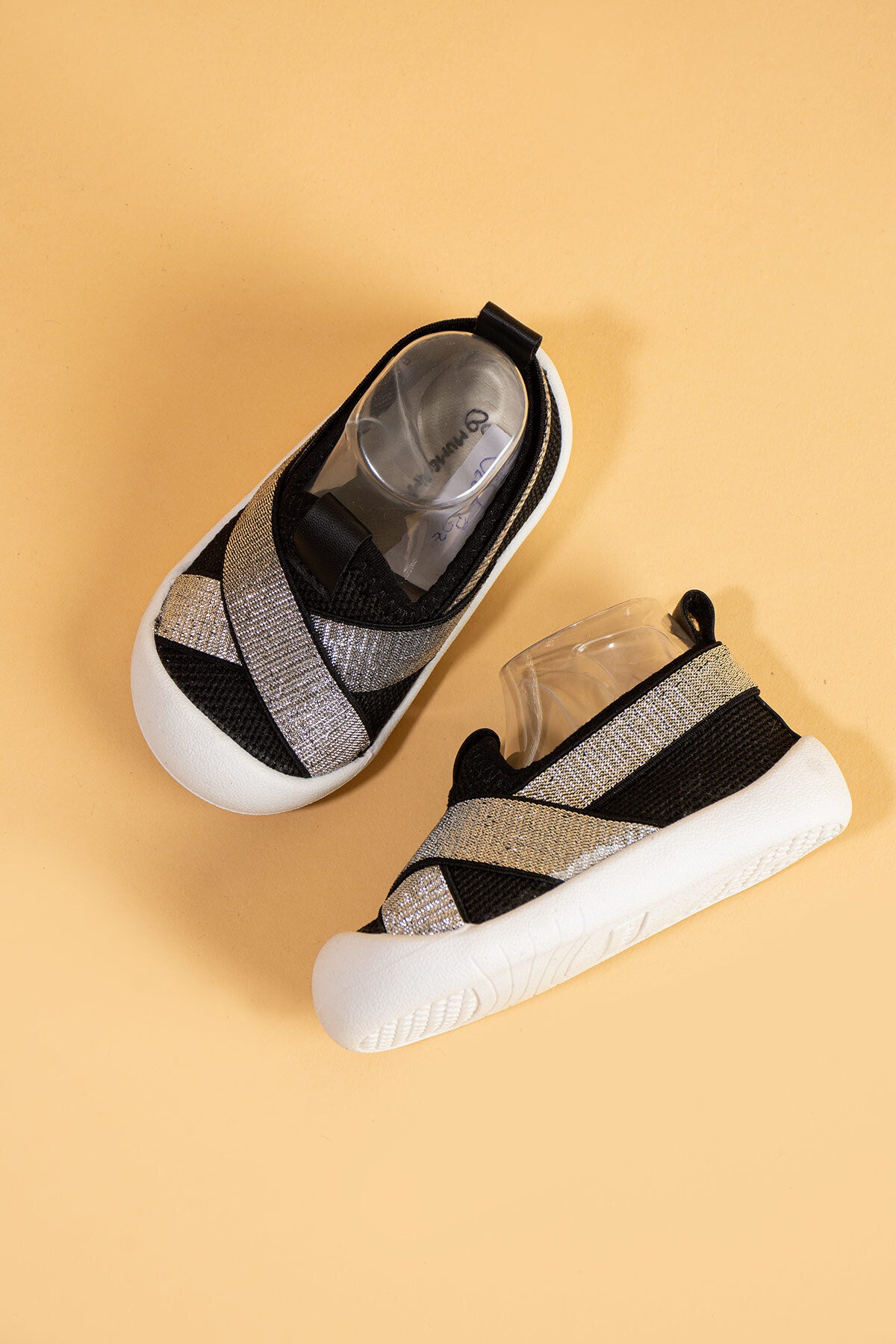 Bitaale Kız Çocuk&bebek Bağcıksız, Yumuşak, Ortopedik Kaymaz Taban Gümüş Ilk Adım Ayakkabı Sneaker