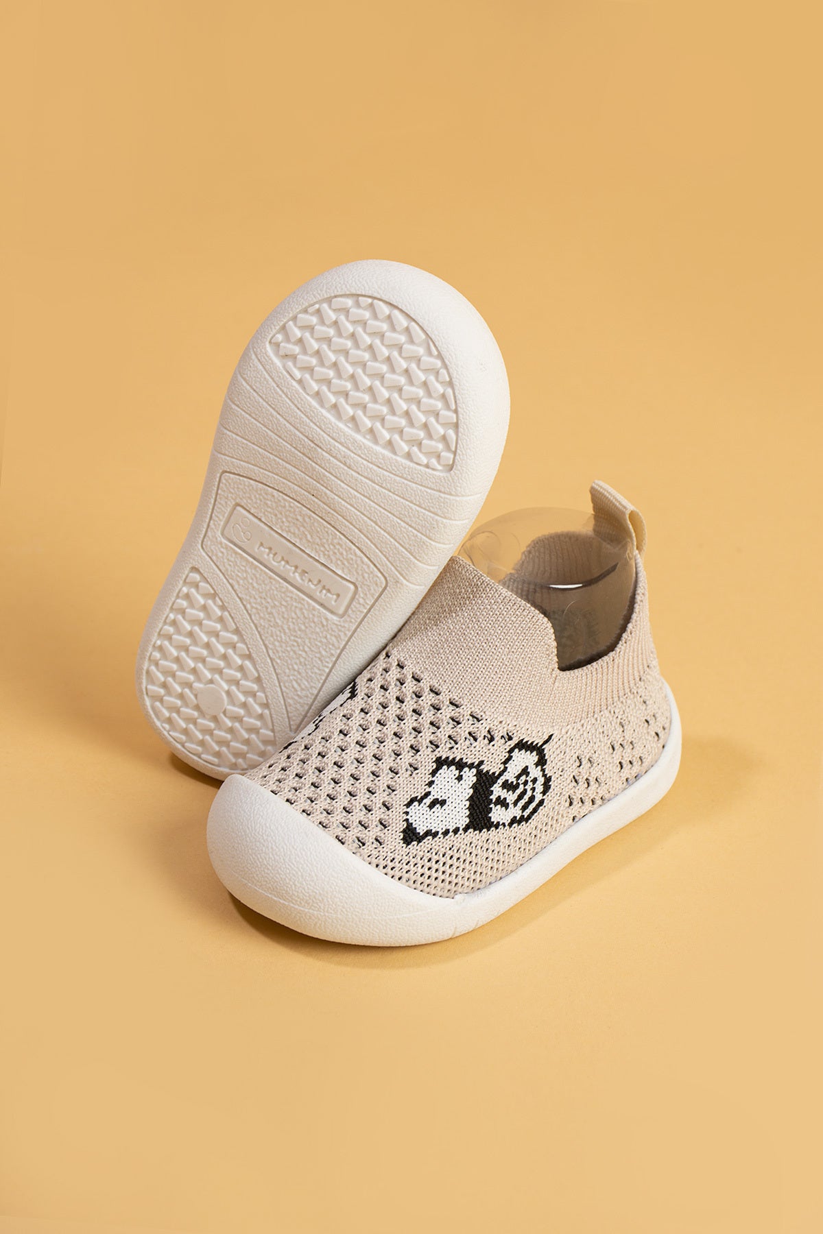 Jowhar Çocuk Bebek Esnek, Hafif Yumuşak Kaymaz Ortopedik Taban Bej İlk Adım Spor Ayakkabı