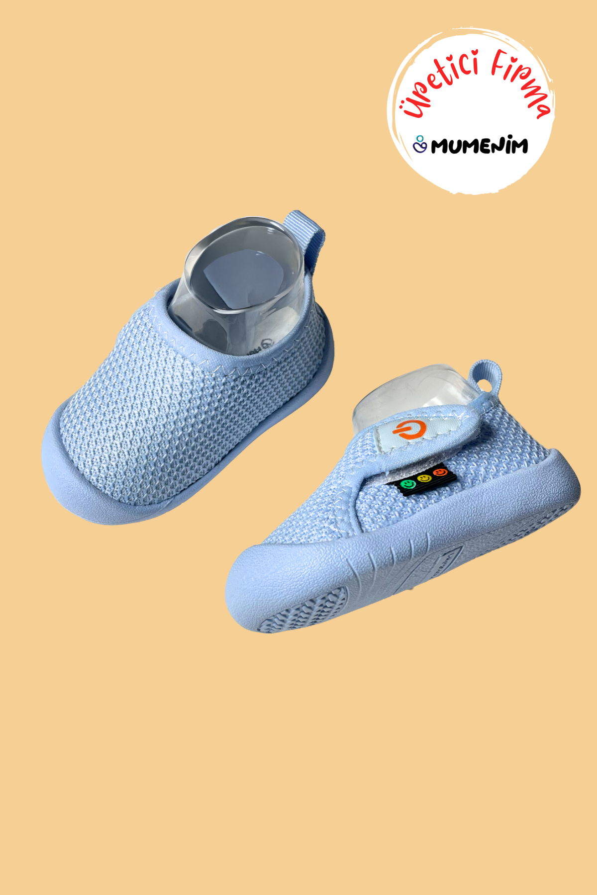 Mamba Mavi Esnek Kaymaz Barefoot Taban Cırtlı İlk Adım Günlük Ayakkabı