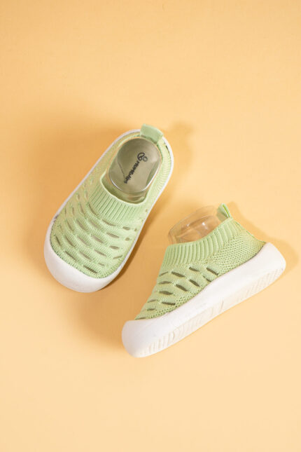 Hobyo Unisex Bebek&Çocuk Kaymaz Ortopedik Taban Yeşil İlk Adım Ayakkabısı&Spor Sneaker
