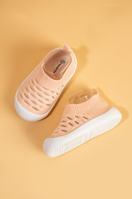 Hobyo Kız Bebek&Çocuk Kaymaz Ortopedik Taban Pembe İlk Adım Ayakkabısı ve Spor Sneaker