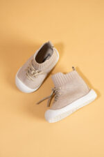 Berbera Unisex Bebek Esnek Ortopedik Taban Bej İlk Adım Botu