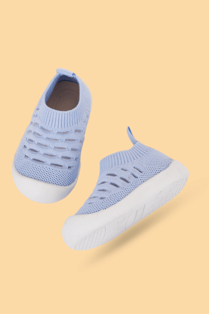 Hobyo Erkek Bebek&Çocuk Bağcıksız Kaymaz Ortopedik Taban Mavi İlk Adım Ayakkabısı ve Spor Sneaker