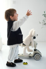 Togo Çocuk - Bebek Ortopedik Siyah Peluş Babet - Görsel 5