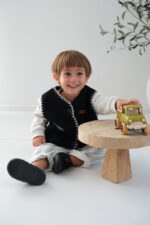 Togo Çocuk - Bebek Ortopedik Siyah Peluş Babet - Görsel 8