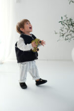 Togo Çocuk - Bebek Ortopedik Siyah Peluş Babet - Görsel 7