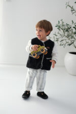 Togo Çocuk - Bebek Ortopedik Siyah Peluş Babet - Görsel 6