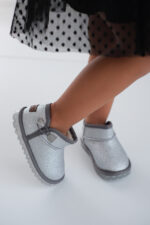 Aurora Kız Çocuk Simli Gümüş Bot - Ortopedik Taban - Görsel 5