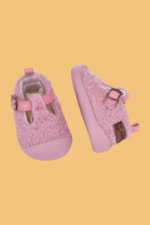 Togo Kız Çocuk - Bebek Ortopedik Pembe Peluş Babet - Görsel 4