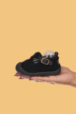 Togo Çocuk - Bebek Ortopedik Siyah Peluş Babet - Görsel 3