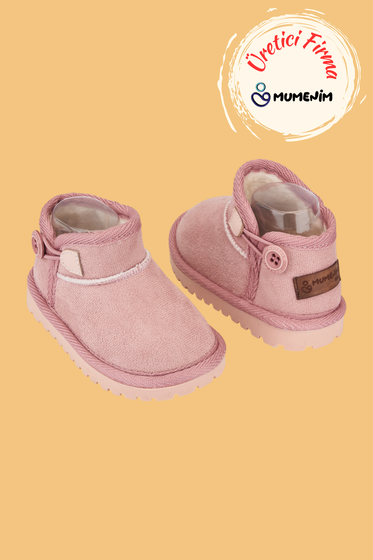 kodiaqpembe-1 Kodiaq Süet Pembe Kız Çocuk Bot - Ortopedik Kaymaz Taban - Görsel 1